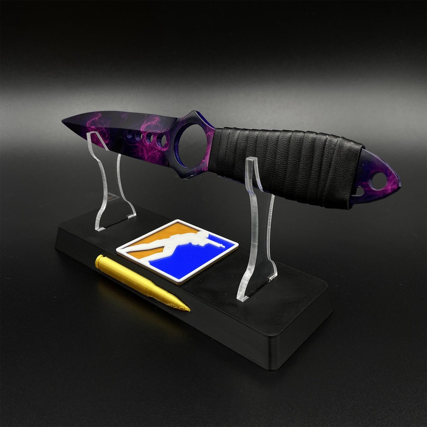 420 Steel Replica CS2 Skeleton Knife Doppler Dull Blade For Game Collection