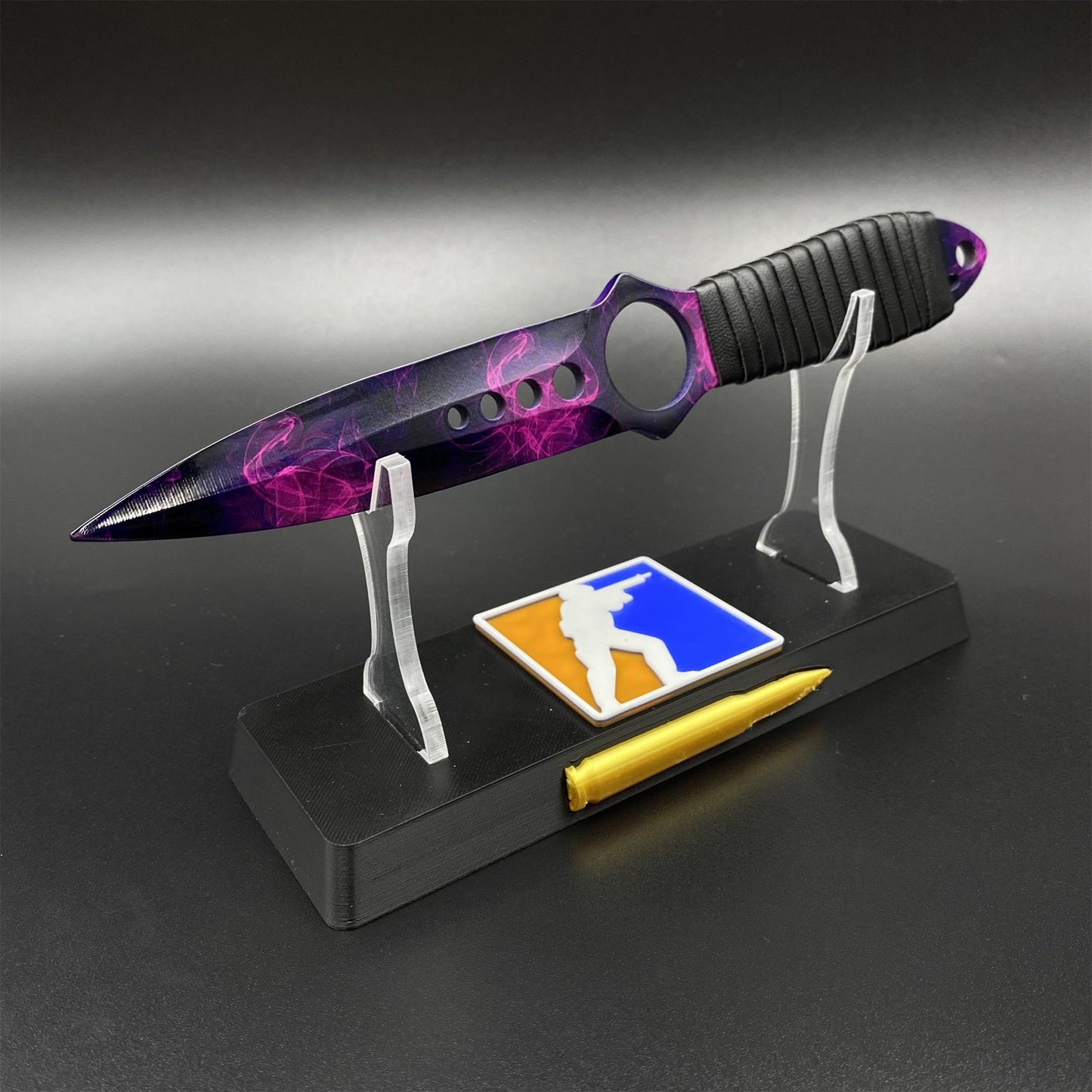 420 Steel Replica CS2 Skeleton Knife Doppler Dull Blade For Game Collection