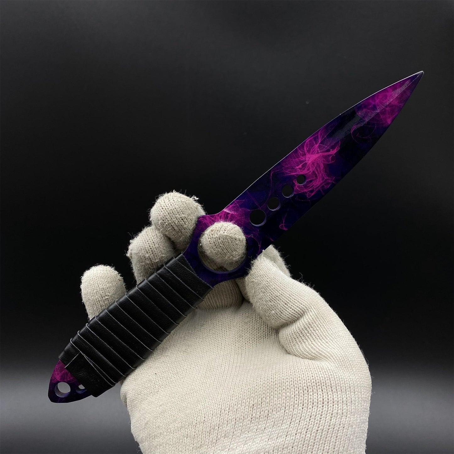 420 Steel Replica CS2 Skeleton Knife Doppler Dull Blade For Game Collection