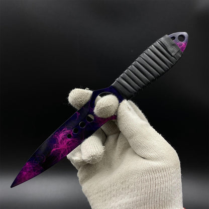 420 Steel Replica CS2 Skeleton Knife Doppler Dull Blade For Game Collection