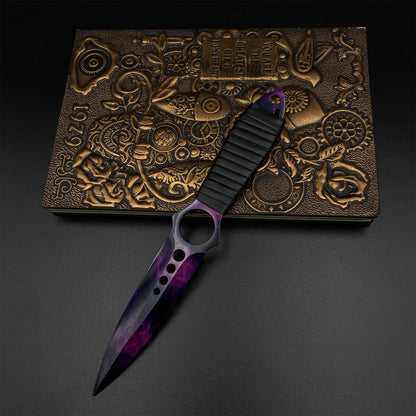 420 Steel Replica CS2 Skeleton Knife Doppler Dull Blade For Game Collection