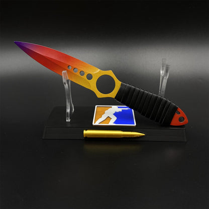 420 Stainless Steel Replica CS2 Fade Skin Skeleton Knife Blunt Blade 22CM/8.7"