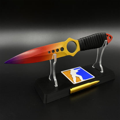 420 Stainless Steel Replica CS2 Fade Skin Skeleton Knife Blunt Blade 22CM/8.7"