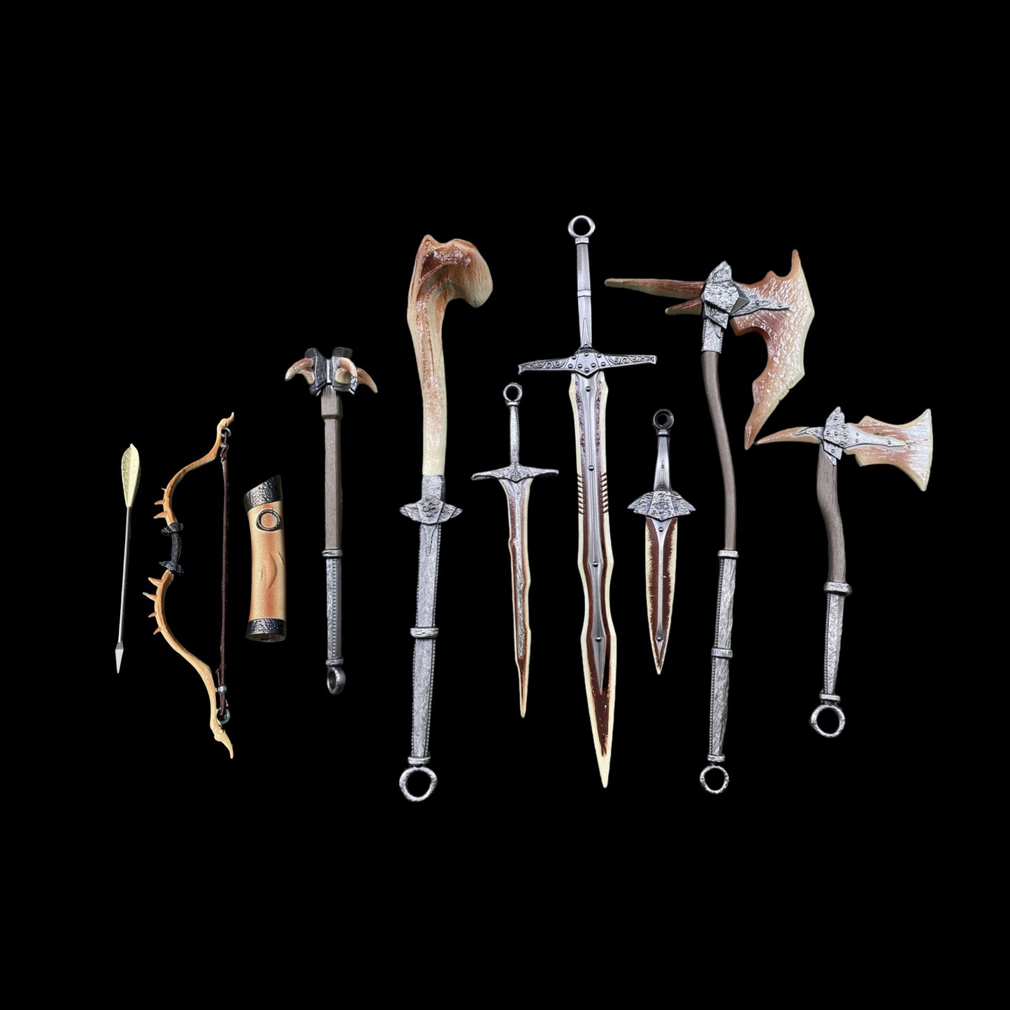 1/6 Scale Skyrim Dragon Bone Weapon Metal Miniatures