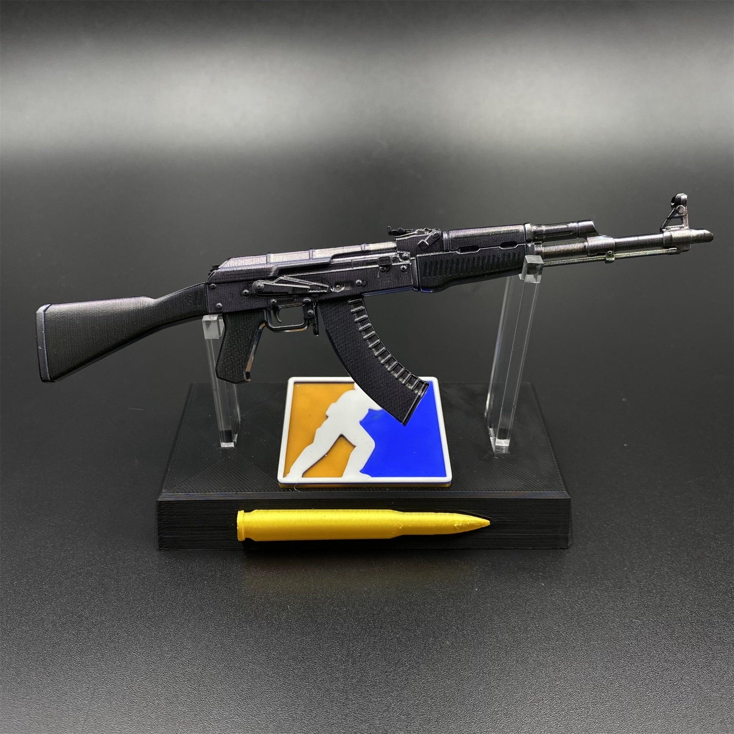 CS2 Game Peripheral - Tiny Gun AK47 Slate Metal Replica Game Prop Collectible