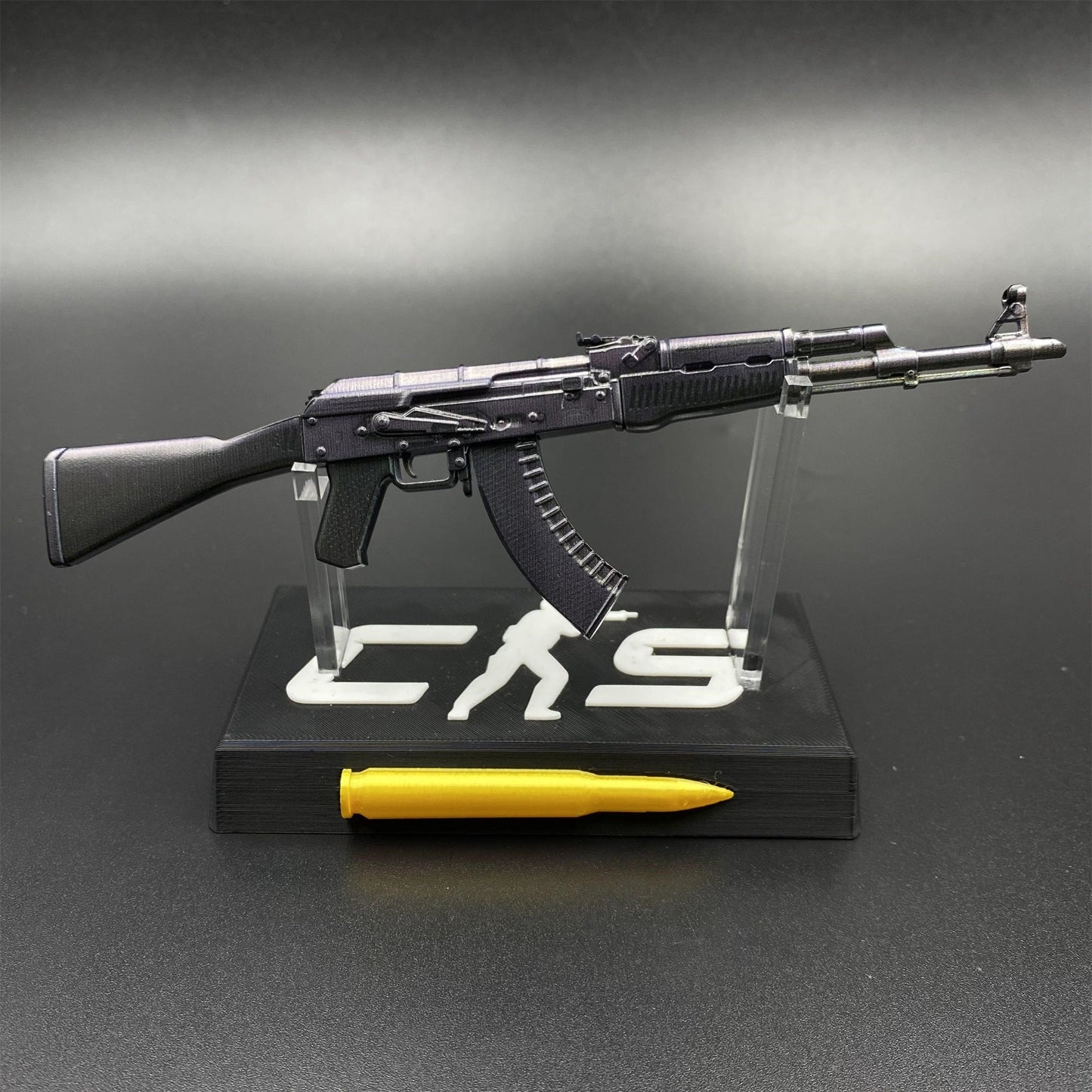CS2 Game Peripheral - Tiny Gun AK47 Slate Metal Replica Game Prop Collectible