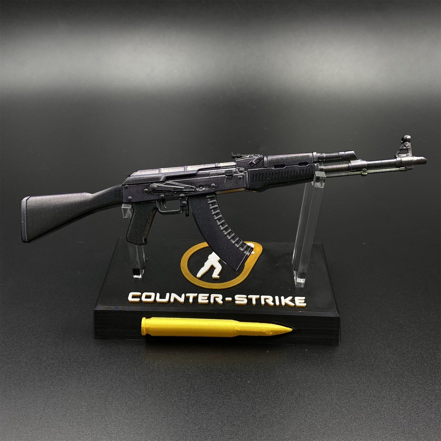 CS2 Game Peripheral - Tiny Gun AK47 Slate Metal Replica Game Prop Collectible