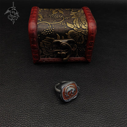 Slumbering Dragoncrest Ring Alloy Open Ring Gamer Gift