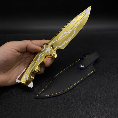 22CM Metal Golden Smite Knife Metal Melee Weapon Game Prop