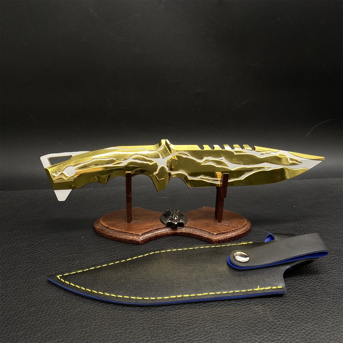 22CM Metal Golden Smite Knife Metal Melee Weapon Game Prop