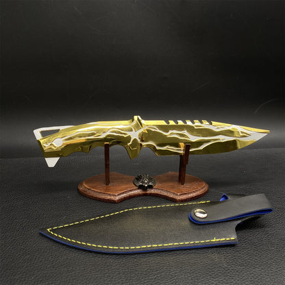 22CM Metal Golden Smite Knife Metal Melee Weapon Game Prop