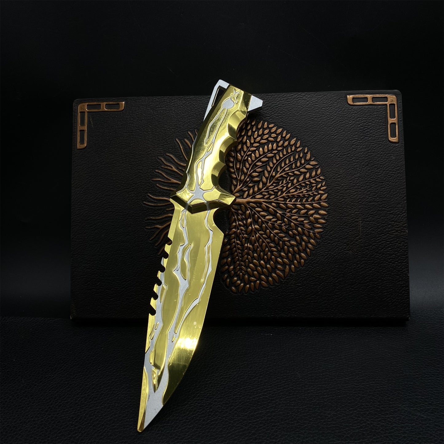22CM Metal Golden Smite Knife Metal Melee Weapon Game Prop
