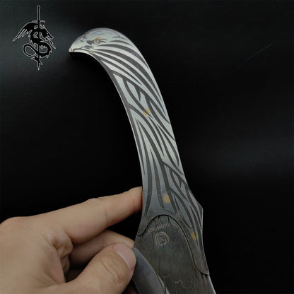 Stainless Steel Elven Sword Skyrim Elven Eagle Sculpture Handle Knife 