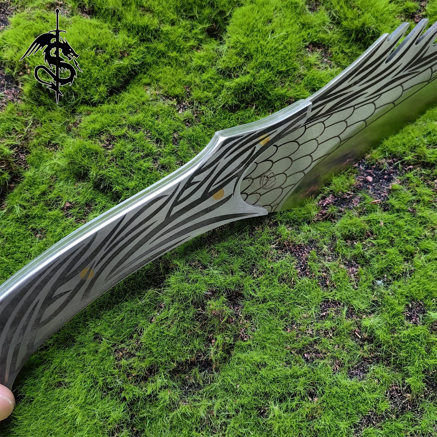 Stainless Steel Elven Sword Skyrim Elven Eagle Sculpture Handle Knife 
