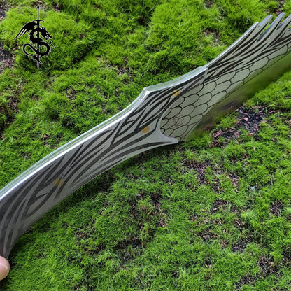 Stainless Steel Elven Sword Skyrim Elven Eagle Sculpture Handle Knife 