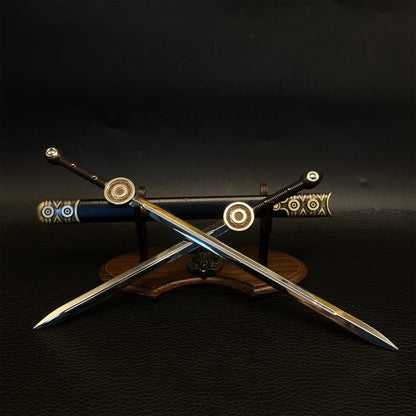 Sun And Moon Double Sword Metal Miniature