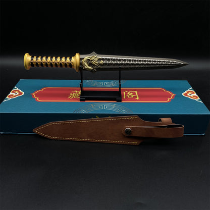 Ancient China Famous Swordfish Metal Mini Sword Gift Box