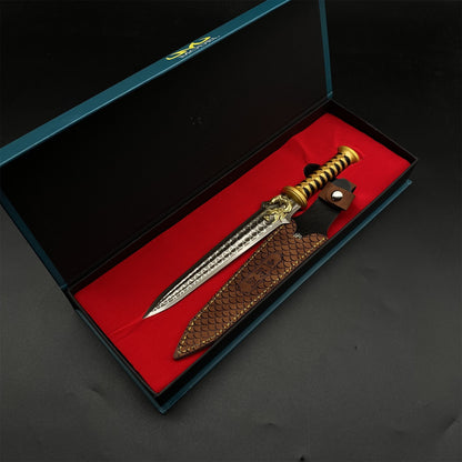 Ancient China Famous Swordfish Metal Mini Sword Gift Box