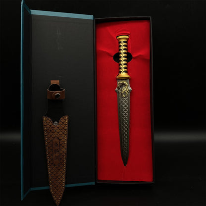 Ancient China Famous Swordfish Metal Mini Sword Gift Box