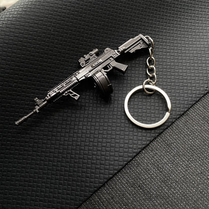 Tiny T03 Assault Rifle Metal Gun Keychain