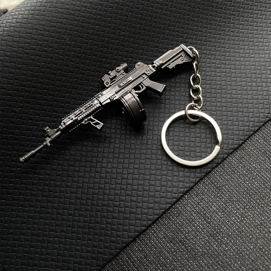 Tiny T03 Assault Rifle Metal Gun Keychain