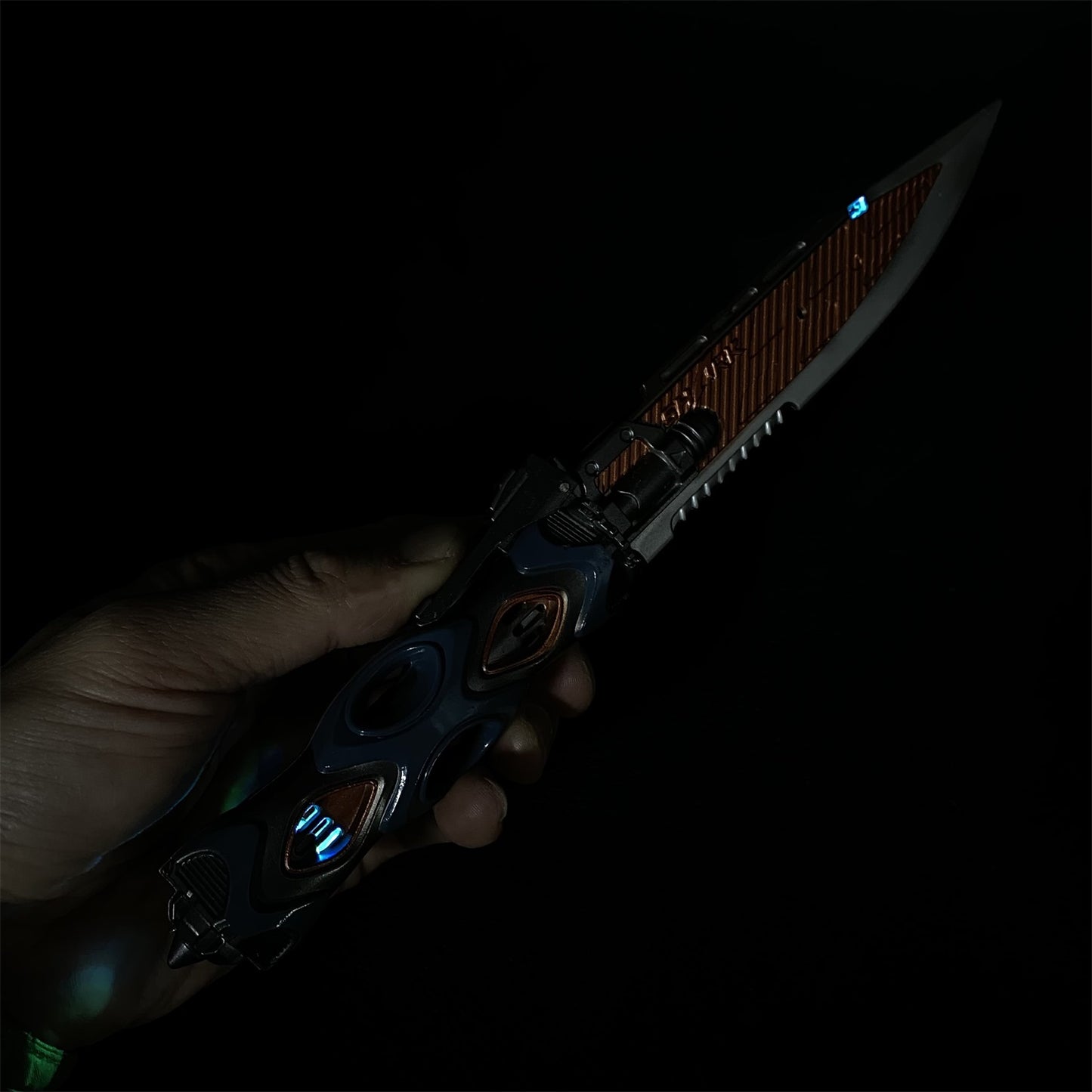 Arena Breakout LED Light Tactical Knife Metal Blunt Blade Replica For Collection