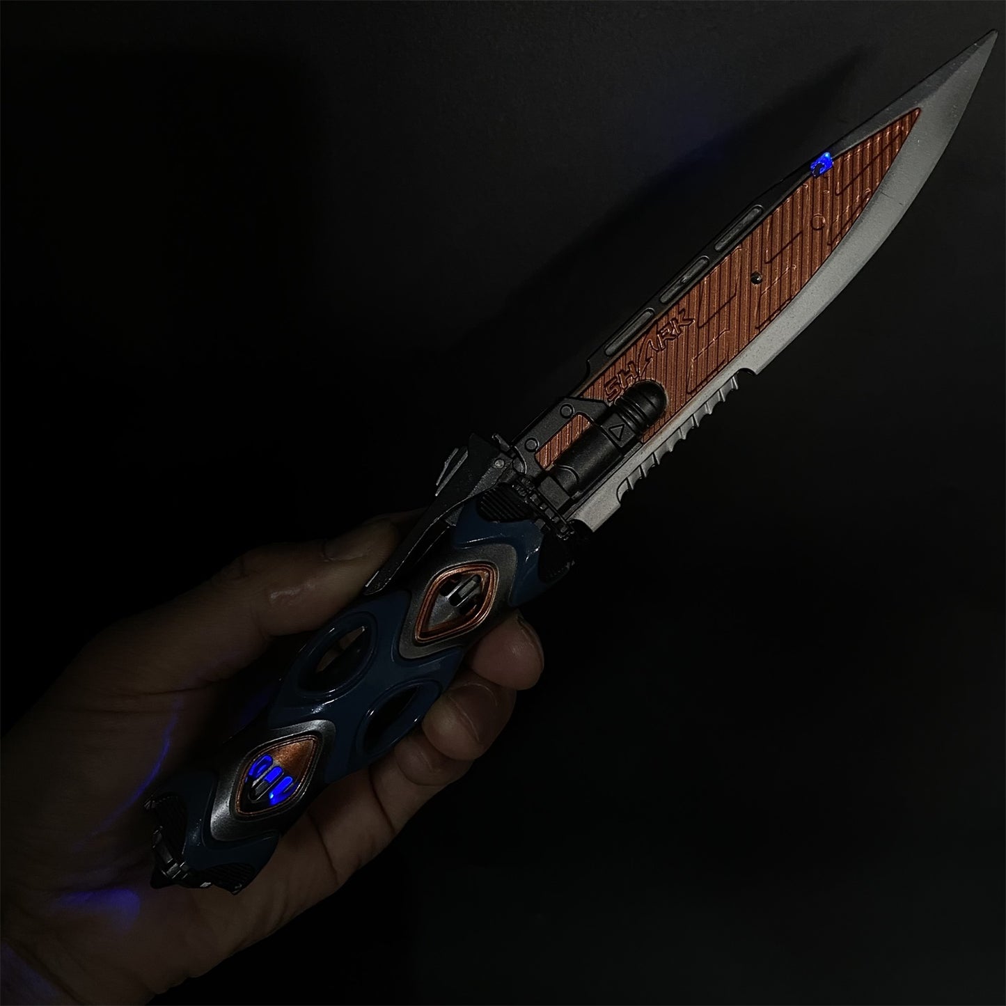 Arena Breakout LED Light Tactical Knife Metal Blunt Blade Replica For Collection