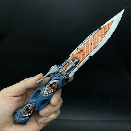 Arena Breakout LED Light Tactical Knife Metal Blunt Blade Replica For Collection