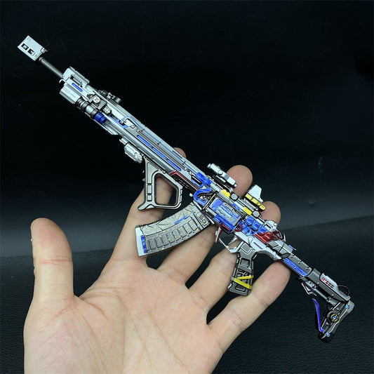 Detachable Ice Blue Fabe DF Teng Long Assault Rifle Metal Miniature