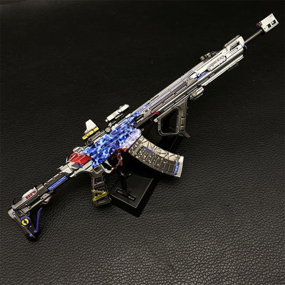 Detachable Ice Blue Fabe DF Teng Long Assault Rifle Metal Miniature