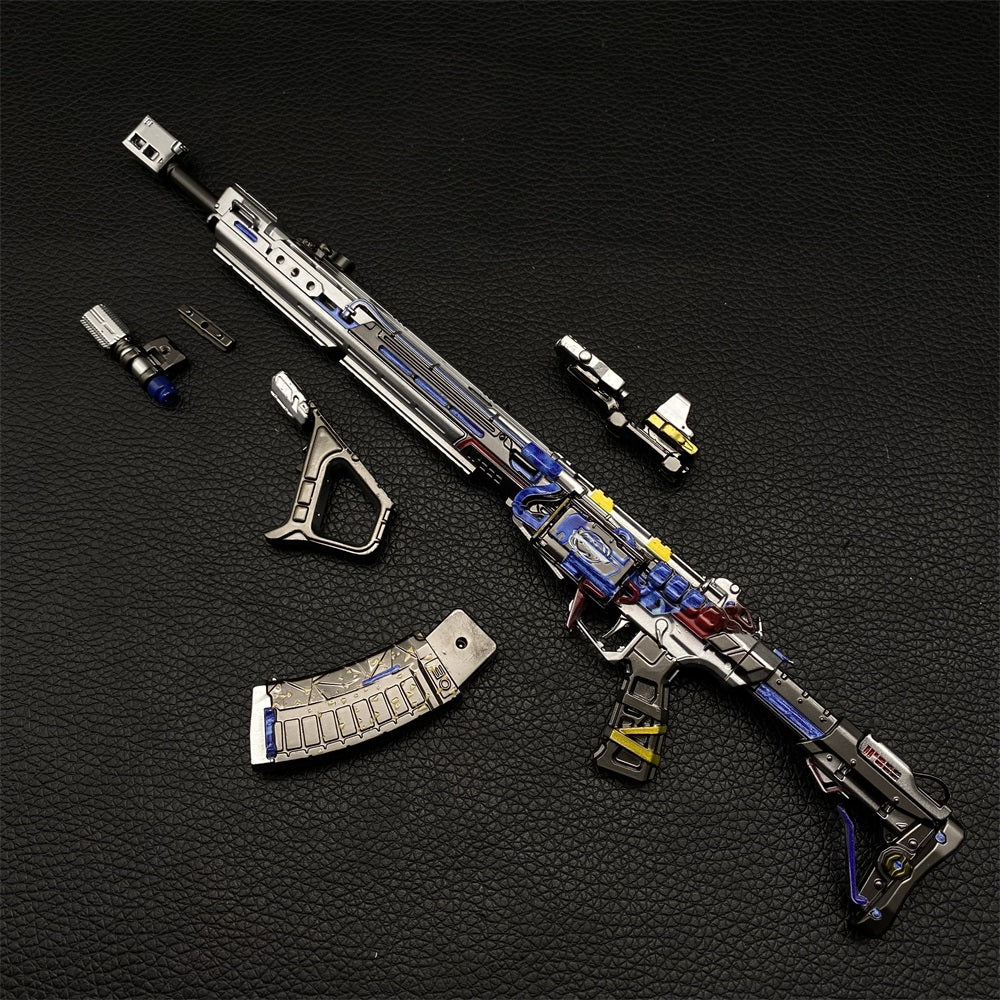 Detachable Ice Blue Fabe DF Teng Long Assault Rifle Metal Miniature