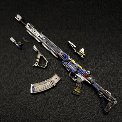 Detachable Ice Blue Fabe DF Teng Long Assault Rifle Metal Miniature