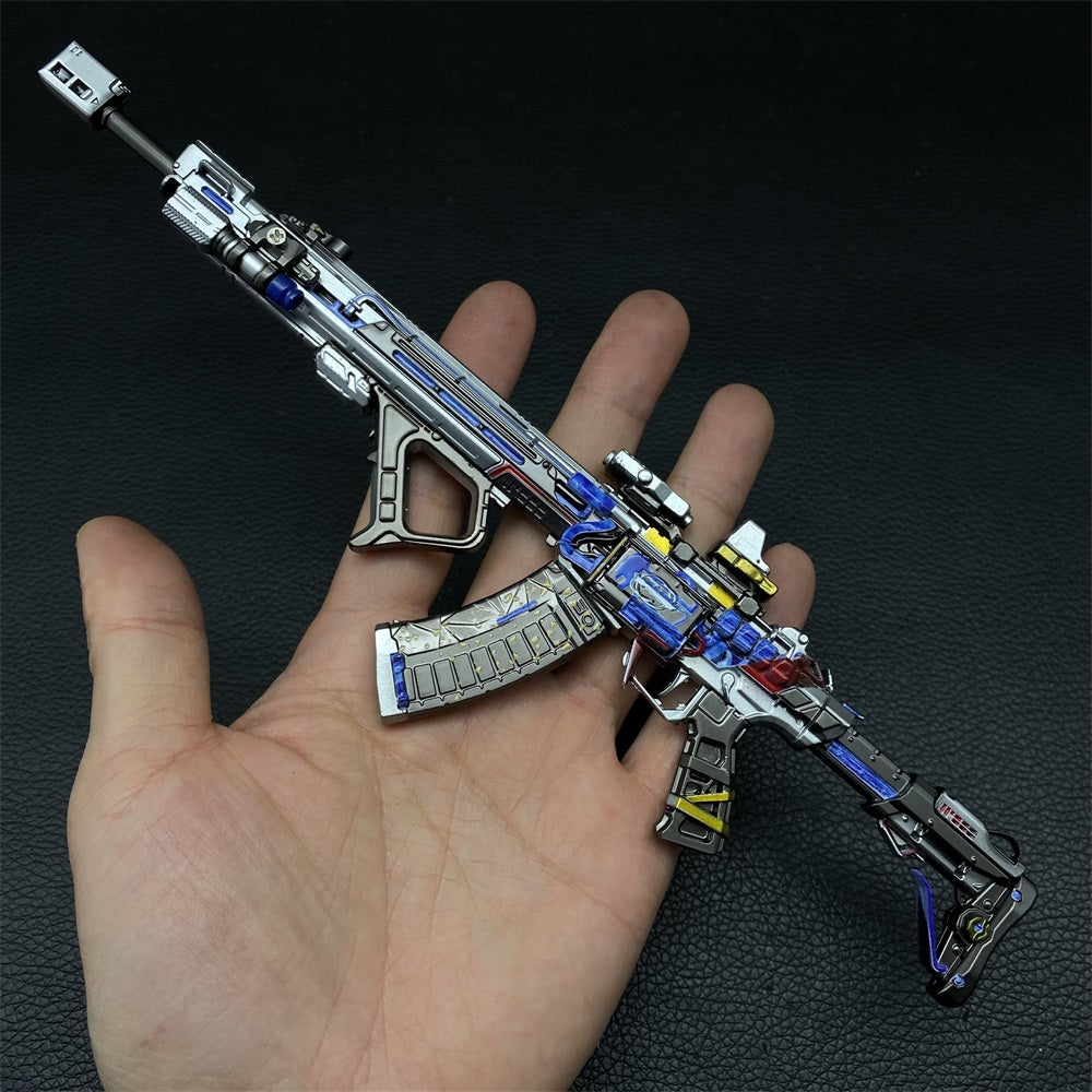 Detachable Ice Blue Fabe DF Teng Long Assault Rifle Metal Miniature