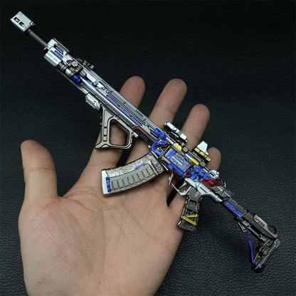 Detachable Ice Blue Fabe DF Teng Long Assault Rifle Metal Miniature