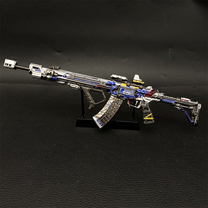 Detachable Ice Blue Fabe DF Teng Long Assault Rifle Metal Miniature