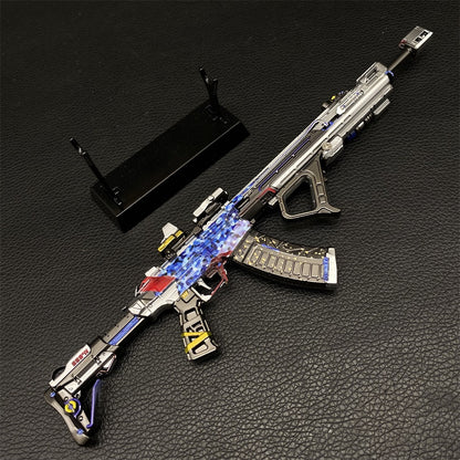 Detachable Ice Blue Fabe DF Teng Long Assault Rifle Metal Miniature