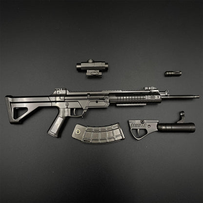 Delta Force Teng Long QBZ-191 Assualt Rifle Metal Miniature With Grenade Launcher