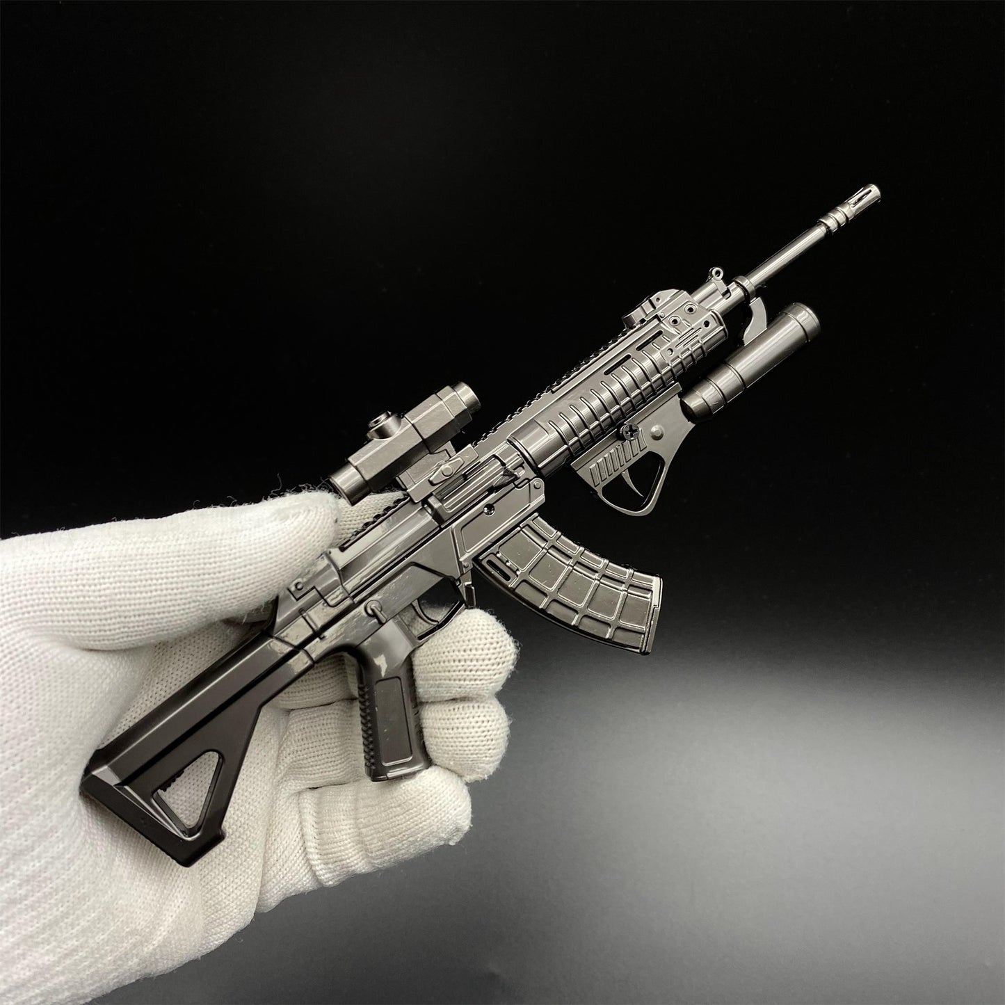 Delta Force Teng Long QBZ-191 Assualt Rifle Metal Miniature With Grenade Launcher