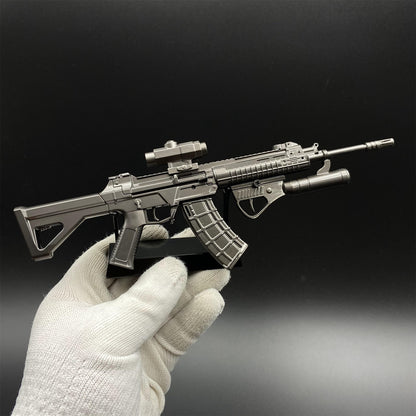 Delta Force Teng Long QBZ-191 Assualt Rifle Metal Miniature With Grenade Launcher