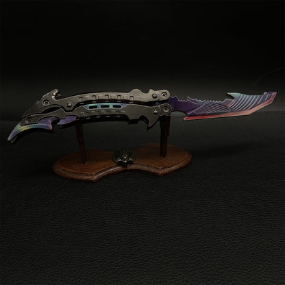 Purple Metal Thunder Flame Butterfly Knife Replica