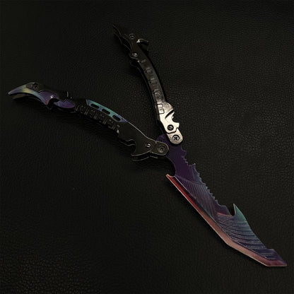 Purple Metal Thunder Flame Butterfly Knife Replica