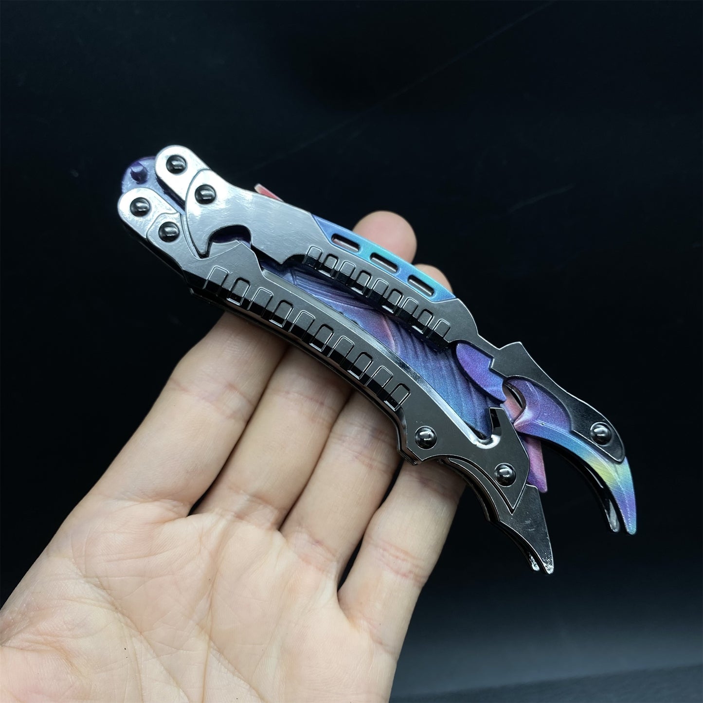 Purple Metal Thunder Flame Butterfly Knife Replica