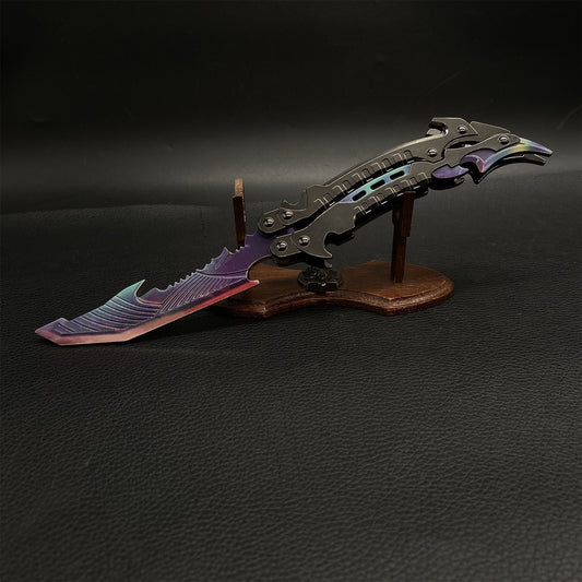Purple Metal Thunder Flame Butterfly Knife Replica