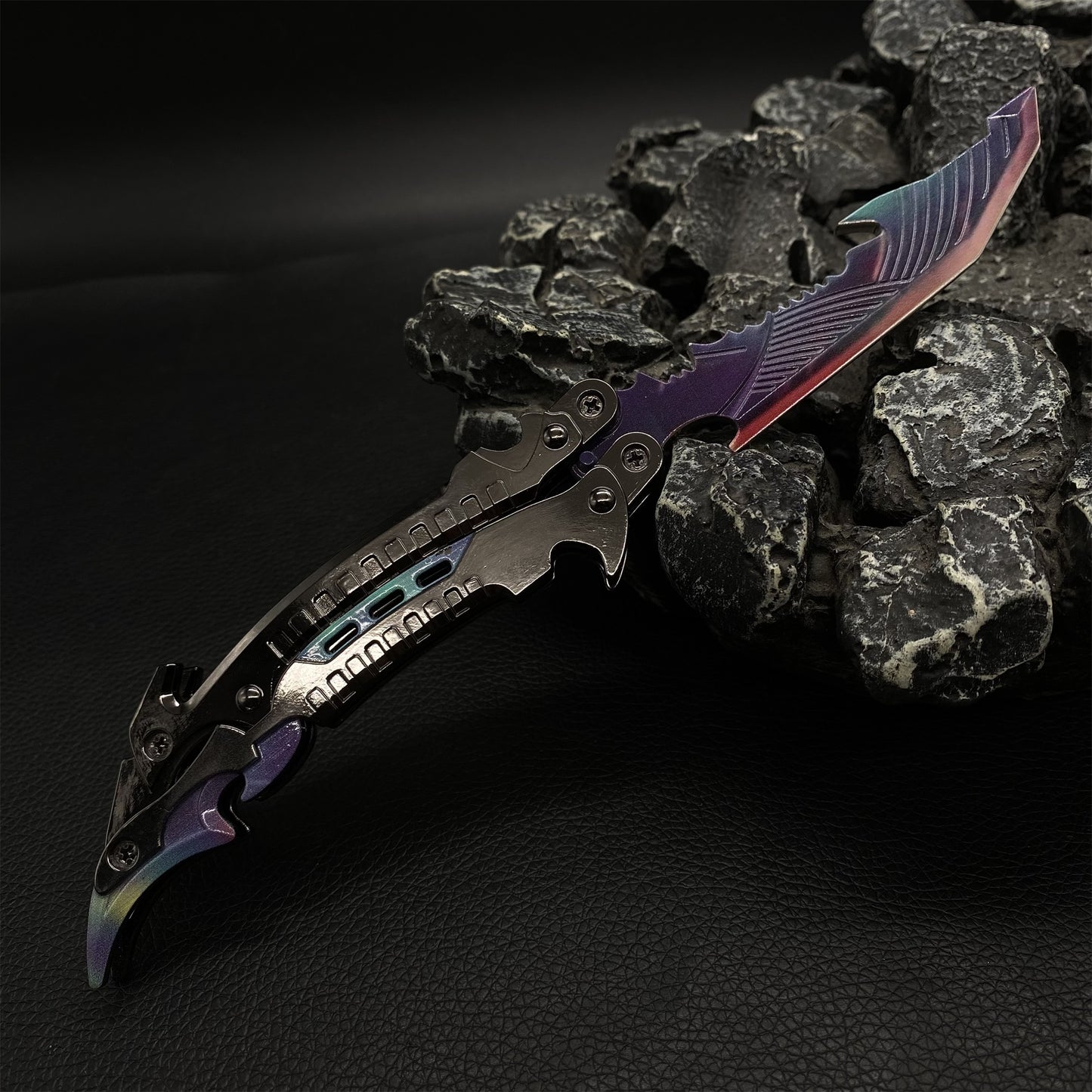 Purple Metal Thunder Flame Butterfly Knife Replica