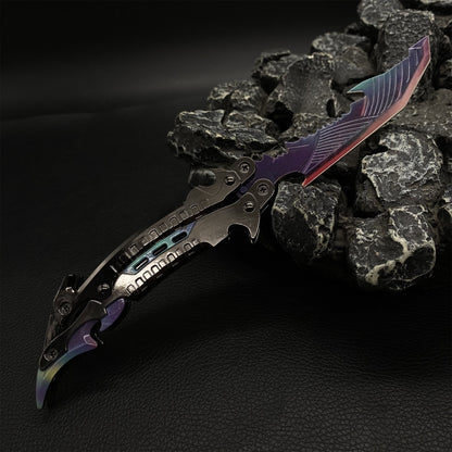 Purple Metal Thunder Flame Butterfly Knife Replica