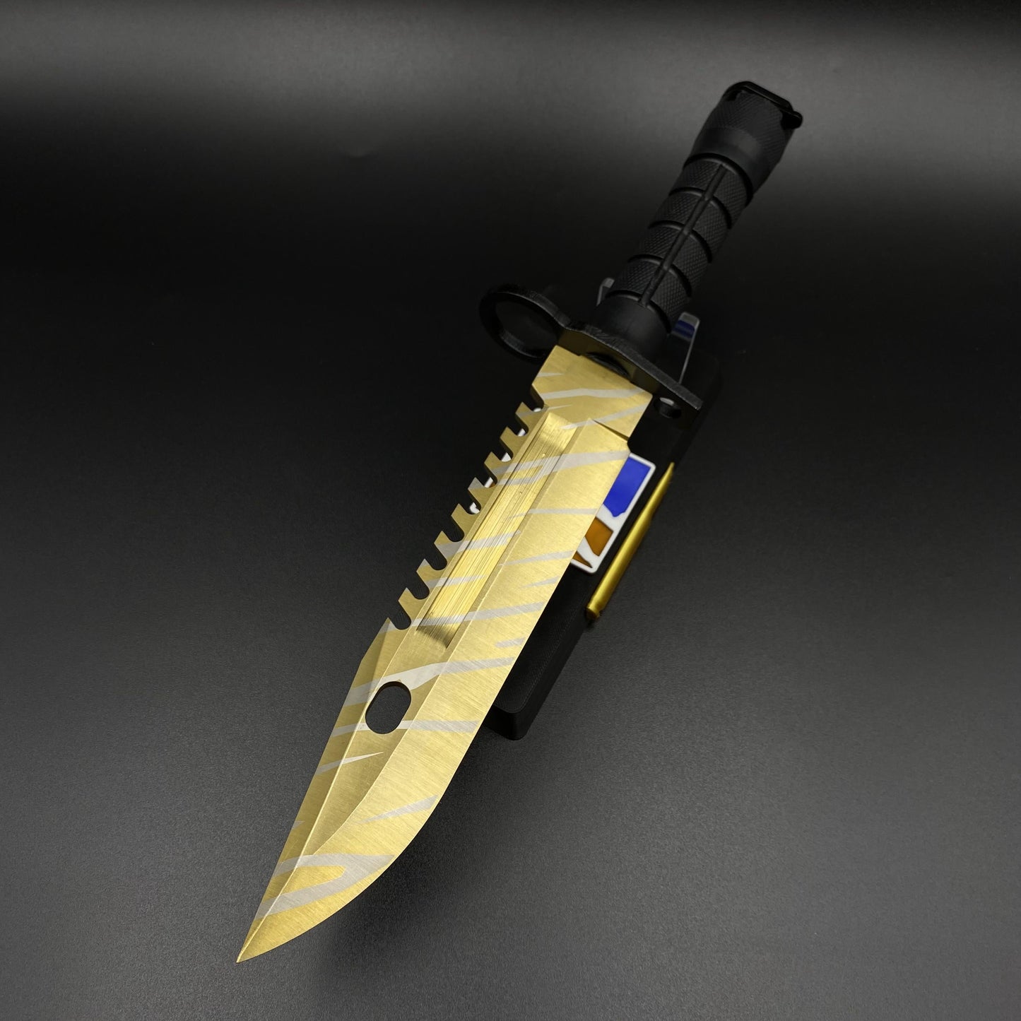 420 Steel Dull Blade Replica Life-Size CS2 Tiger Tooth Skin M9 Bayonet For Collection