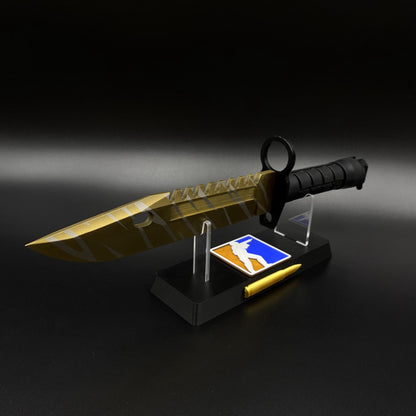 420 Steel Dull Blade Replica Life-Size CS2 Tiger Tooth Skin M9 Bayonet For Collection