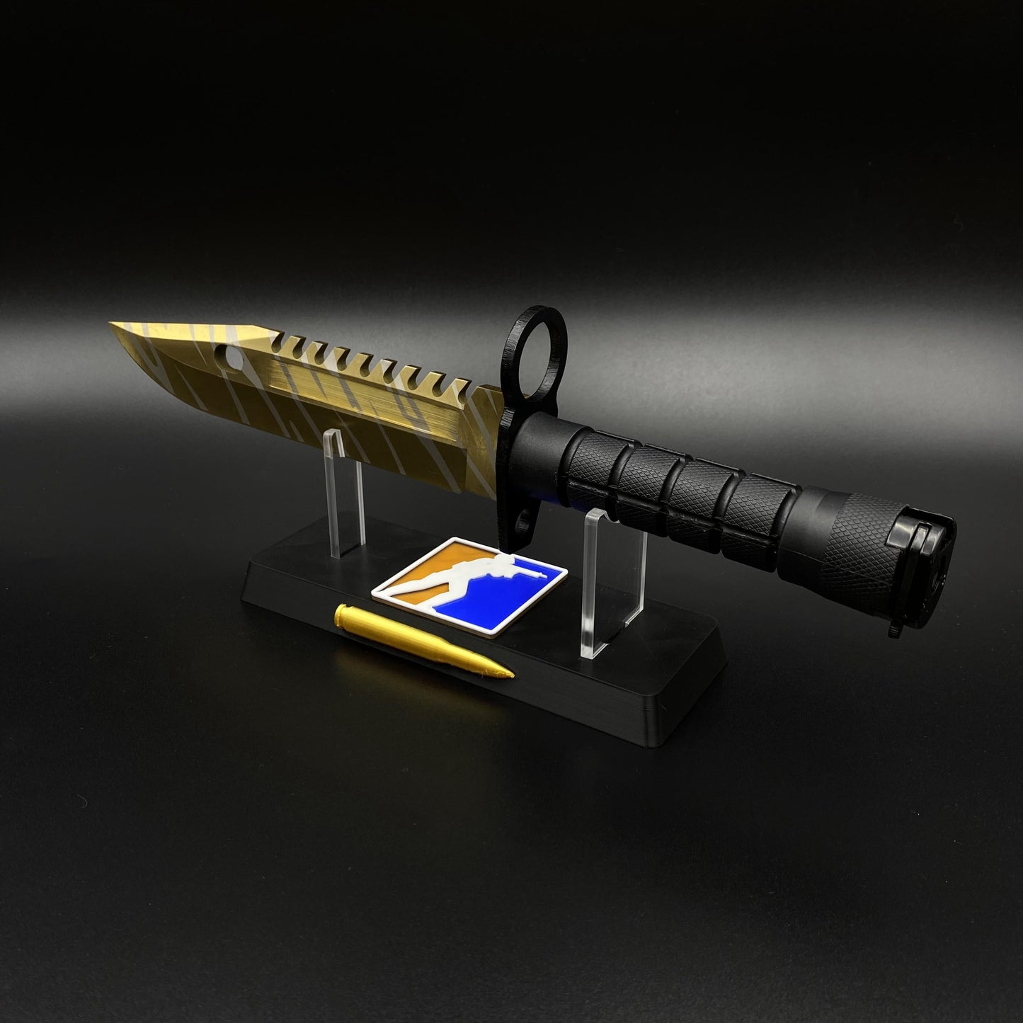 420 Steel Dull Blade Replica Life-Size CS2 Tiger Tooth Skin M9 Bayonet For Collection