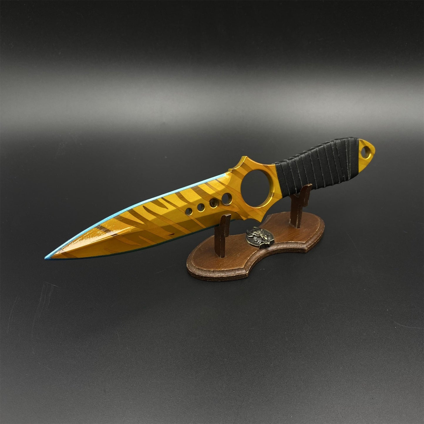 CS Game Skeleton Knife Tiger Tooth Skin Alloy Model-Dull Blade Prop