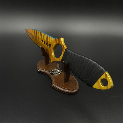 CS Game Skeleton Knife Tiger Tooth Skin Alloy Model-Dull Blade Prop